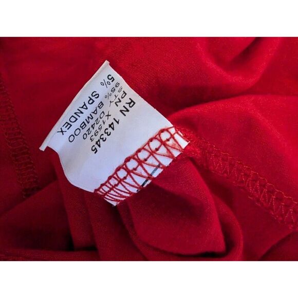 Bamboo Knit Oversized S Red Vneck Stretch L/S Soft Comfy Cozy Dolman Sleeves - Picture 4 of 7